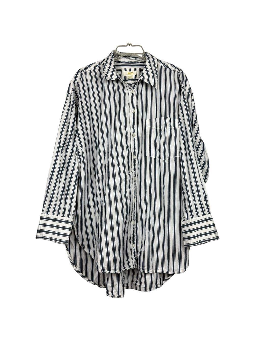 Anthropologie Maeve Striped Oversized Button Shirt - Picture 2 of 5